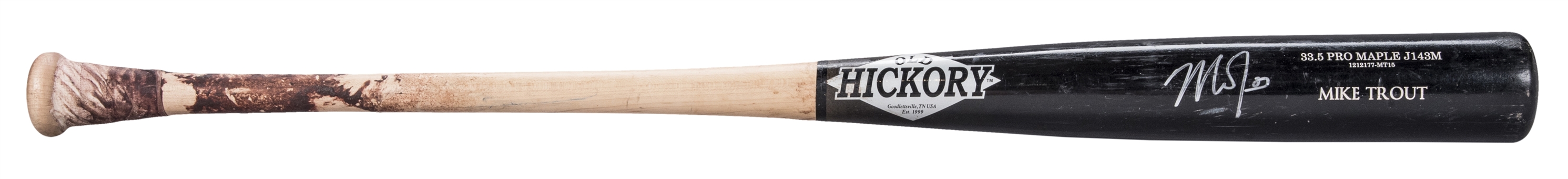 2012 Mike Trout Game Used and Signed Old Hickory J143M Model Bat Used in 2013 Season (PSA/DNA GU 9.5)